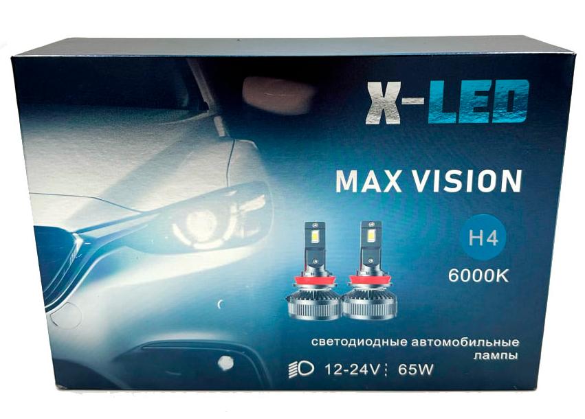 �������� ������������ ���� H4 H/L X-LED MAX VISION 6000K Canbus 12-24v